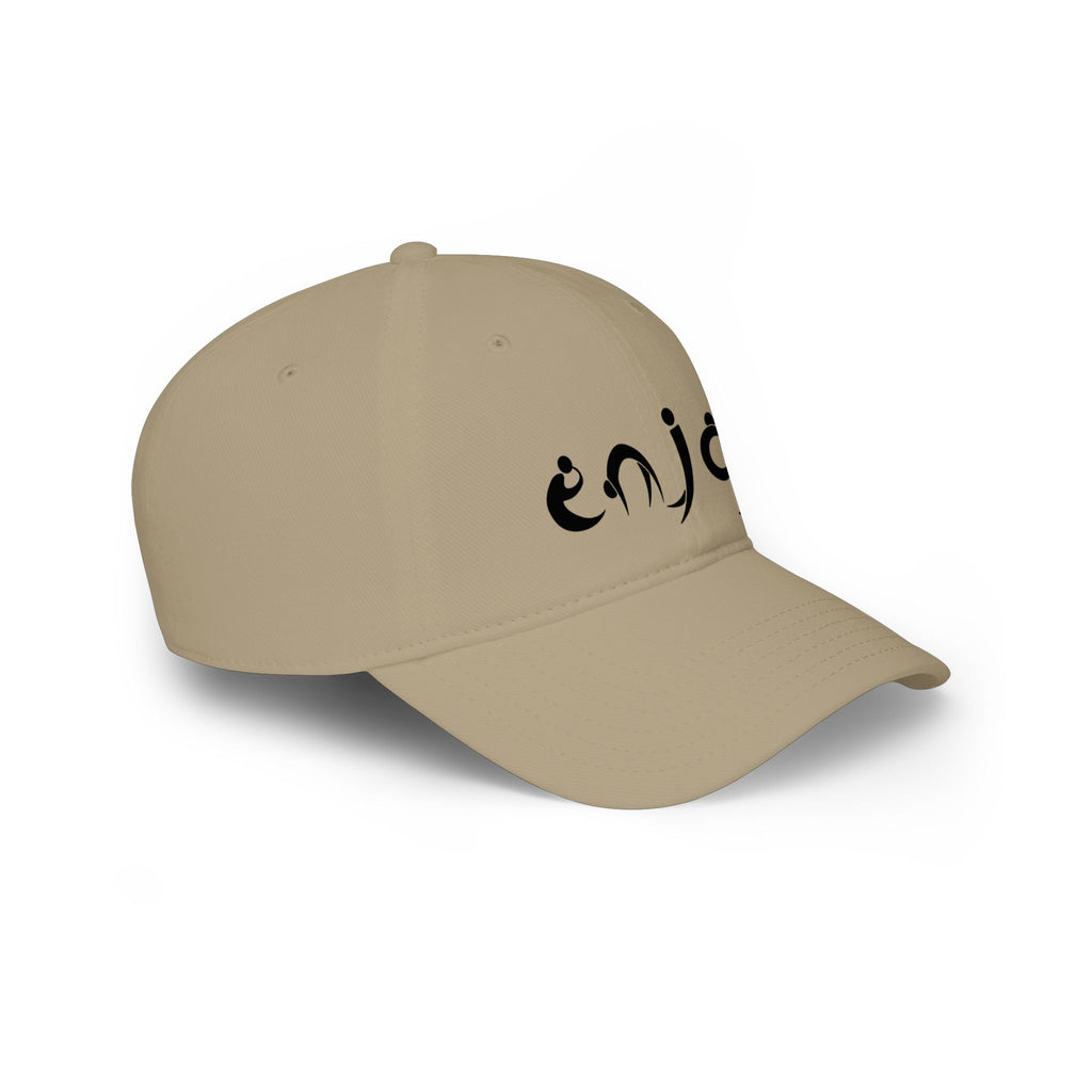 Enjoy Embroidered Baseball Cap — Casual Red Low-Profile Hat