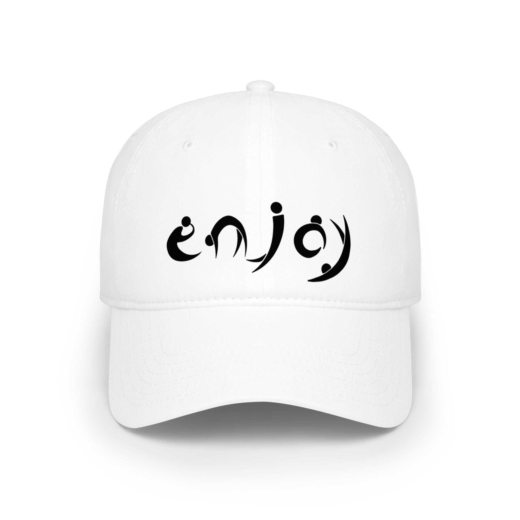 Enjoy Embroidered Baseball Cap — Casual Red Low-Profile Hat